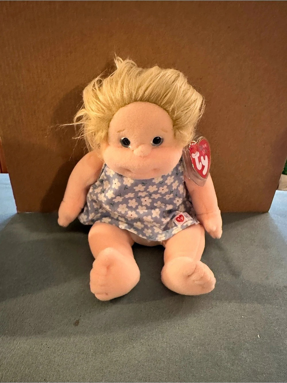 Ty Princess (Beanie Kid) ) Floral Plush Doll, Blue & Pink